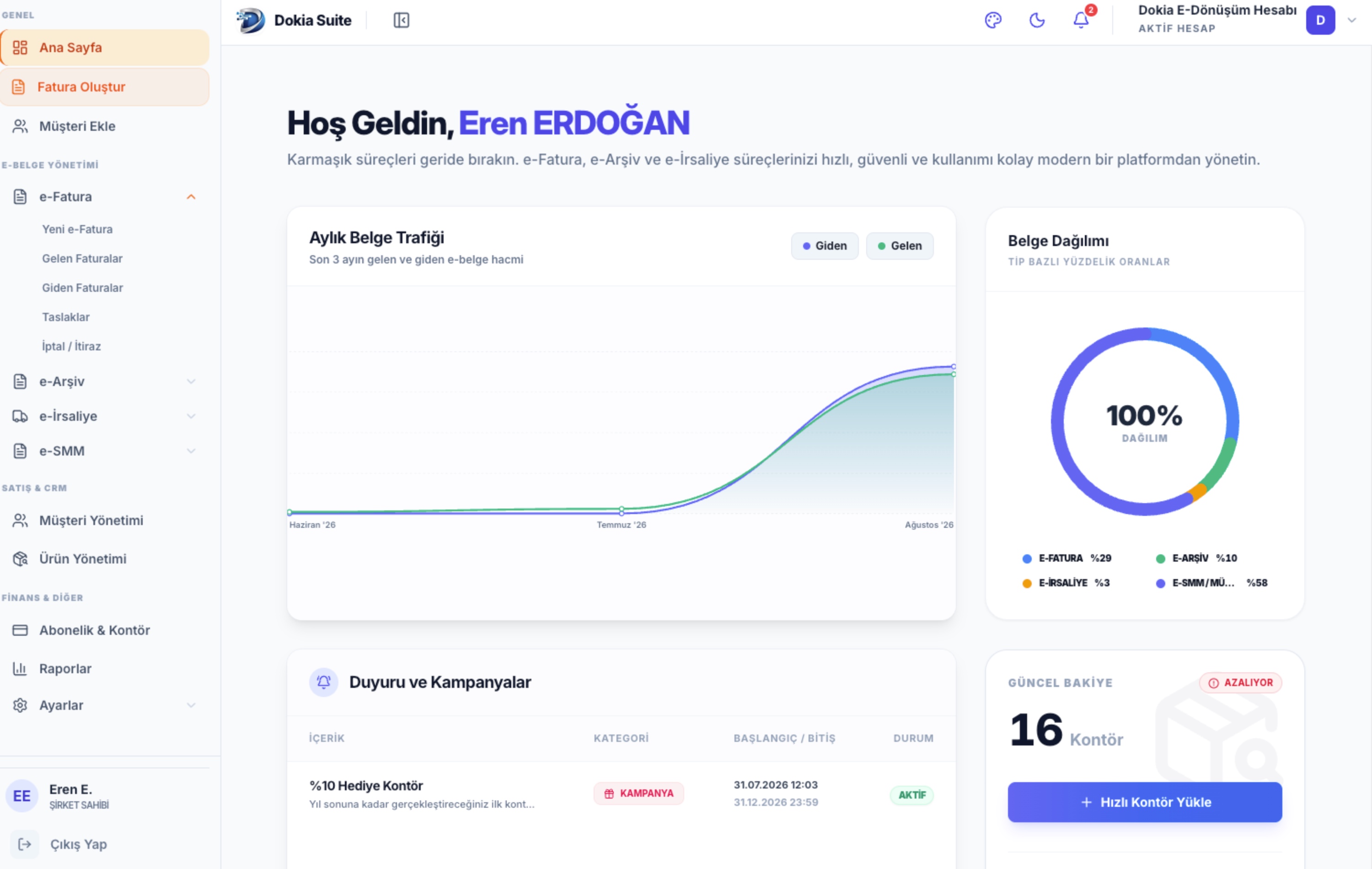 Dokia Portal Açık Tema Arayüzü
